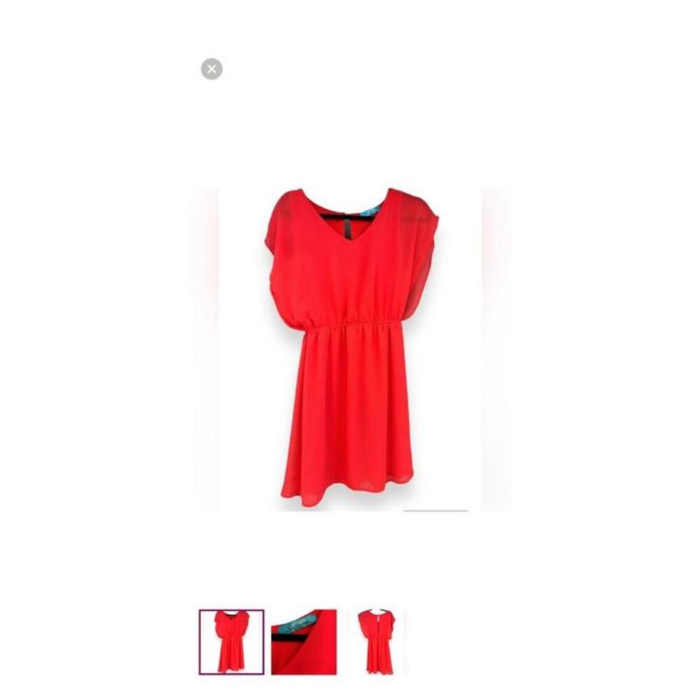 Anthropologie Red Cap Sleeve Dress